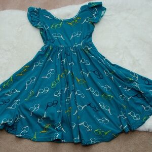 Dot Dot Smile Glasses Cap Dress-Girls-Size 3t/4t